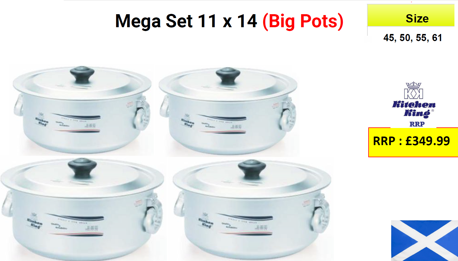 KK (ANO) Mega Pot Set  (18-20-22-24") (45-50-55-61 CM)