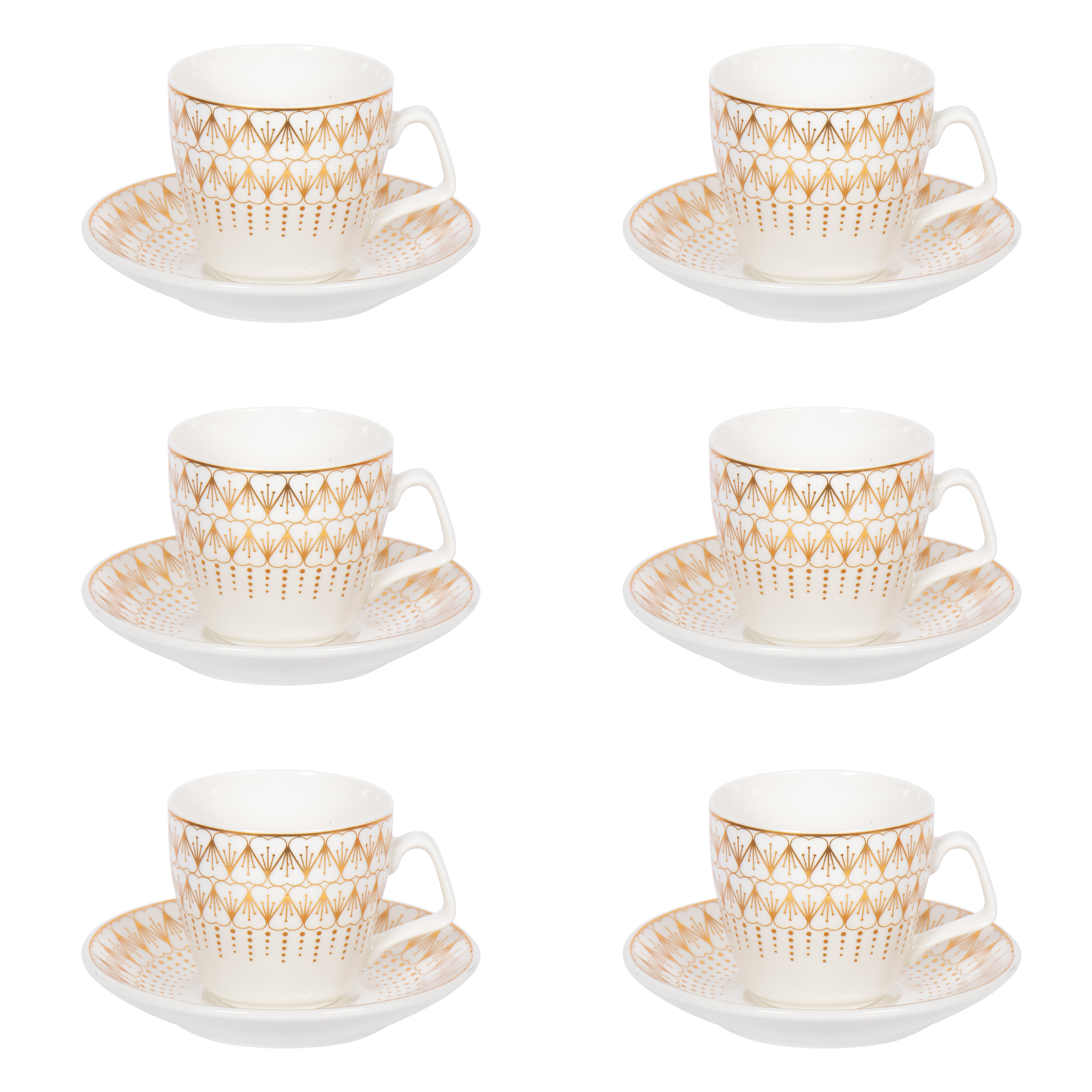 Tea Set 12pc Hearts Gold