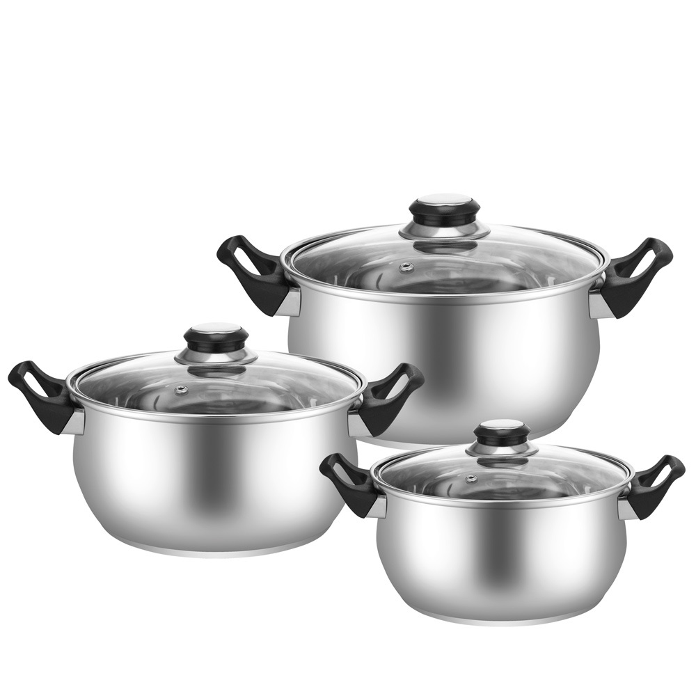 Stainless Steel Stockpot Set 3 Pieces (20-22-24cm)