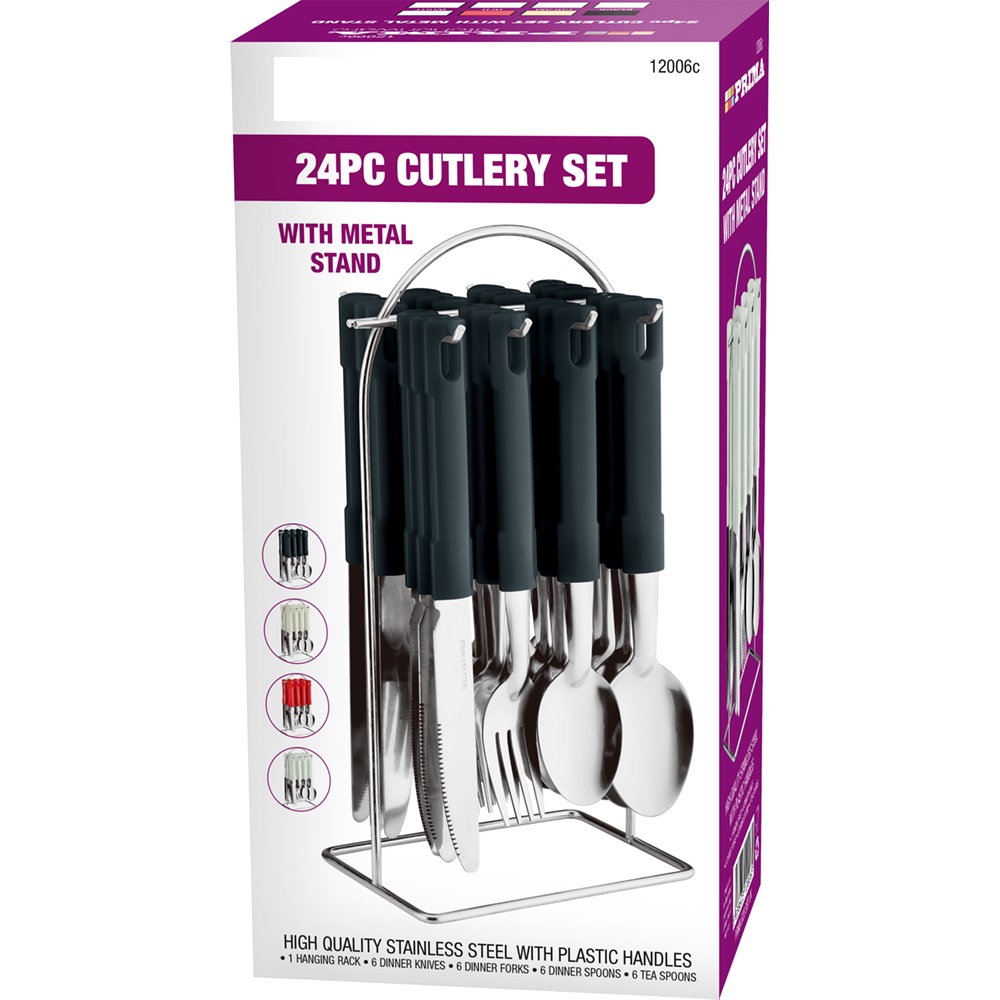 24pc Cutlery Set Black
