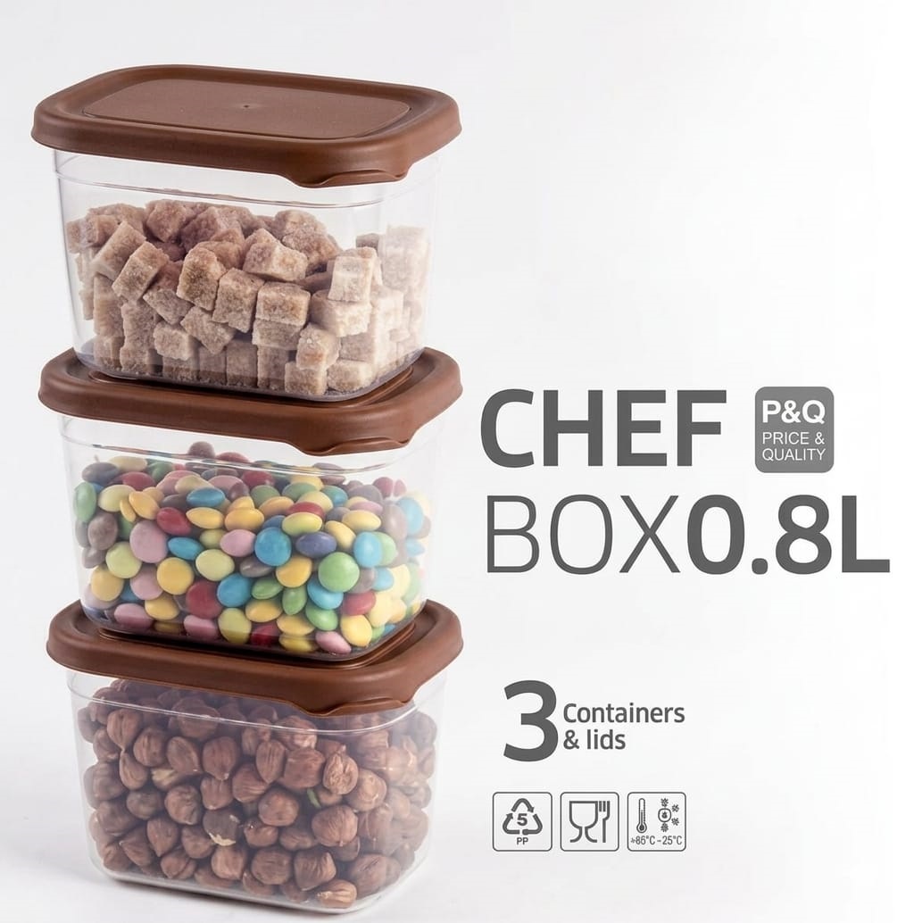 Chef Box Container Set 3 Pcs 0.8ML