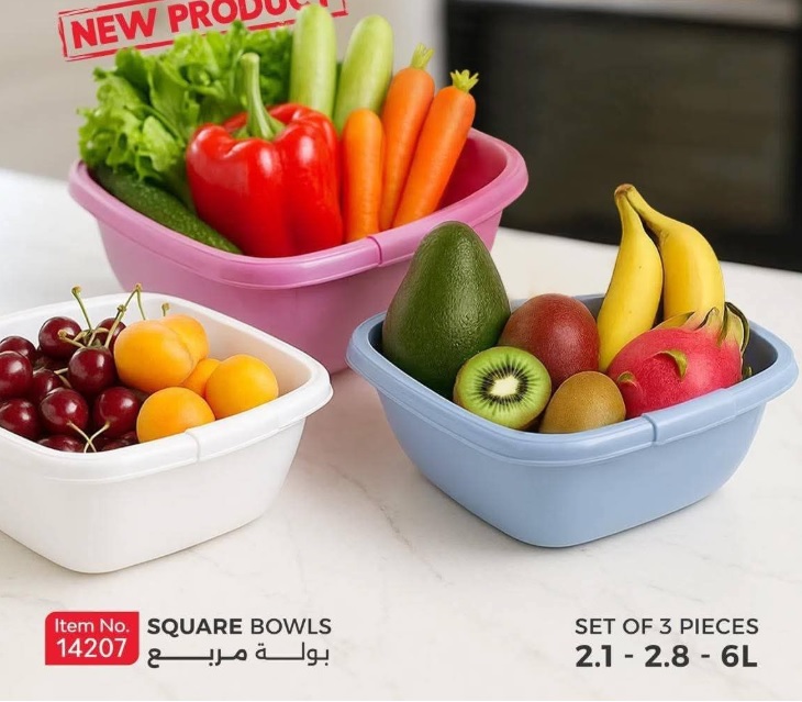 SQUARE BOWL SET 3 (2.1/2.8/6L)