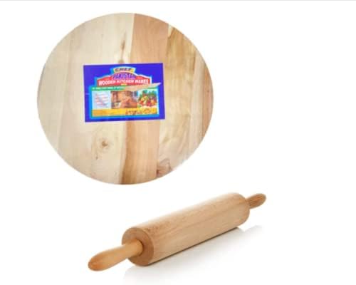 Wooden Rolling pin and board set