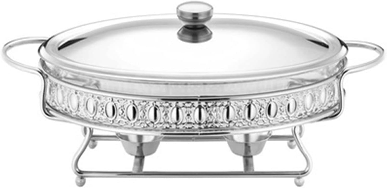 Luxury OVAL Buffet Food Warmer Chafing Dishes 3 Litre SILVER