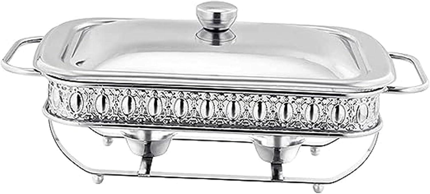 Luxury Rectangle Buffet Food Warmer Chafing Dishes 2 Litre SILVER