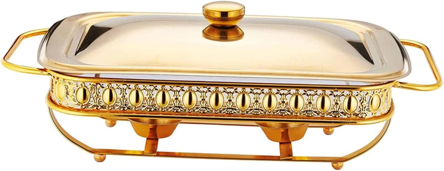 Luxury SQUARE Buffet Food Warmer Chafing Dishes 2 Litre GOLD