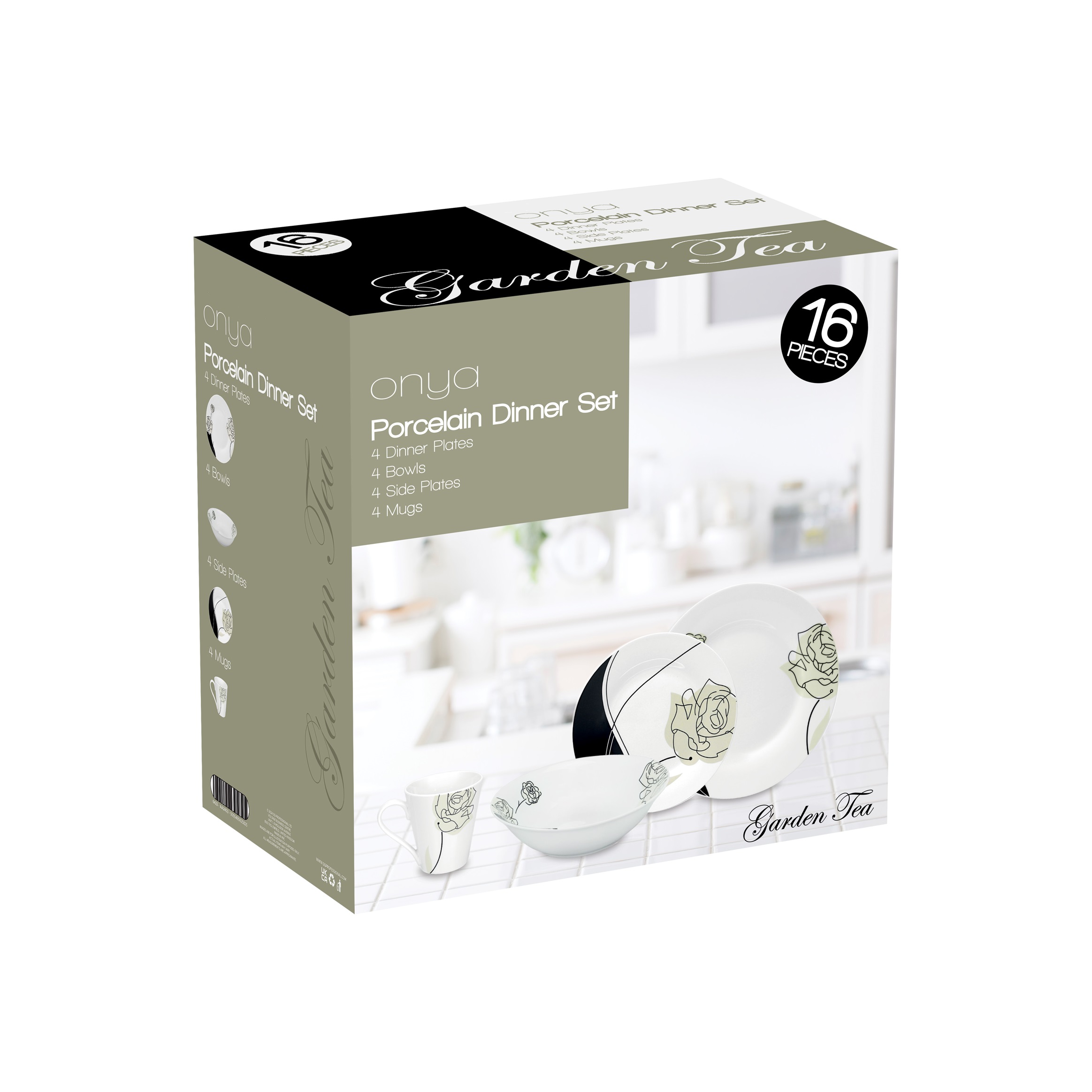 Onya Dinner Set 16pc Garden tea