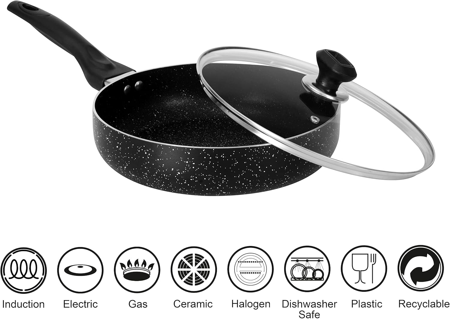 SONEX Classic Deep Frying Pan with LID (INDUCTION) 22CM