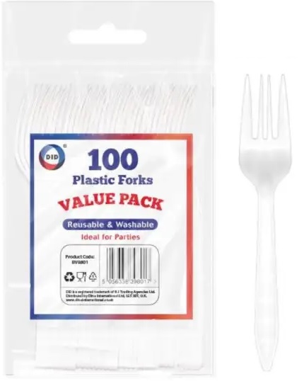 100pc Reusable Plastic Forks