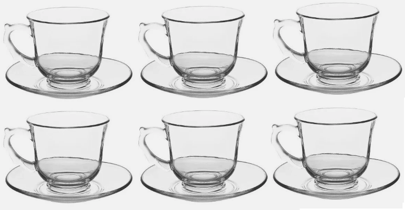 6PCS TEA/COFFE SET WITH SAUCER  240 ML
