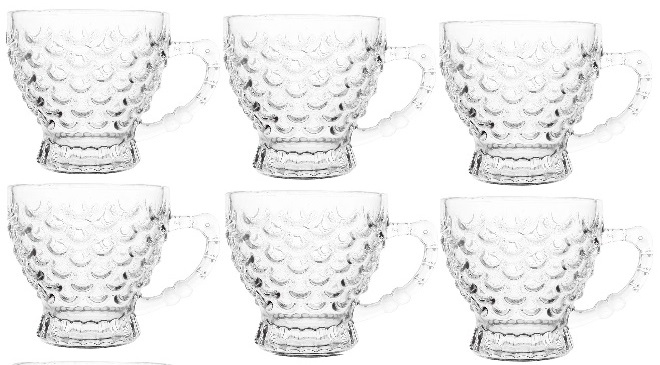 CRYSTAL 6PCS TEA/COFFE CUP SET 217 ML