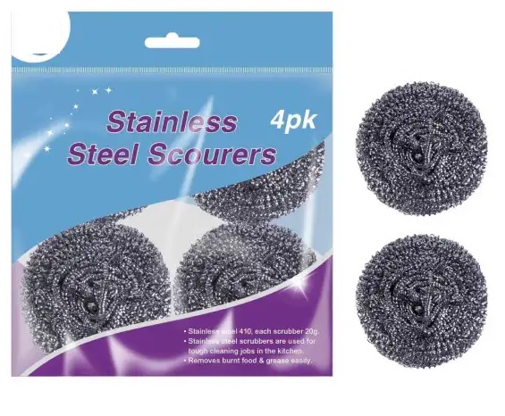 4pc Stainless Steel Scourers