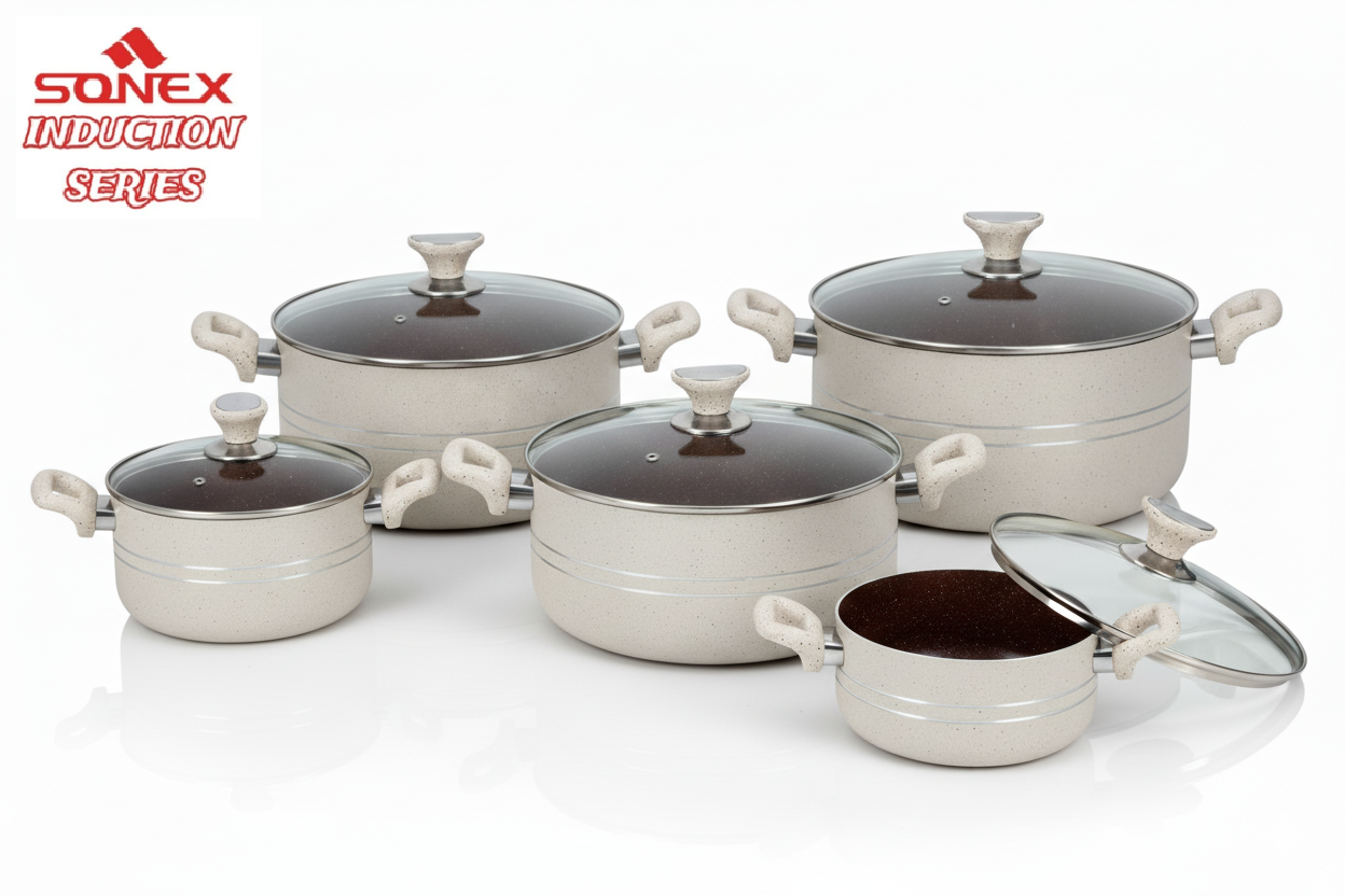 Non Stick Galaxy Set 5 Pieces CREAM/BEIGE 20-28CM (INDUCTION) WHITE