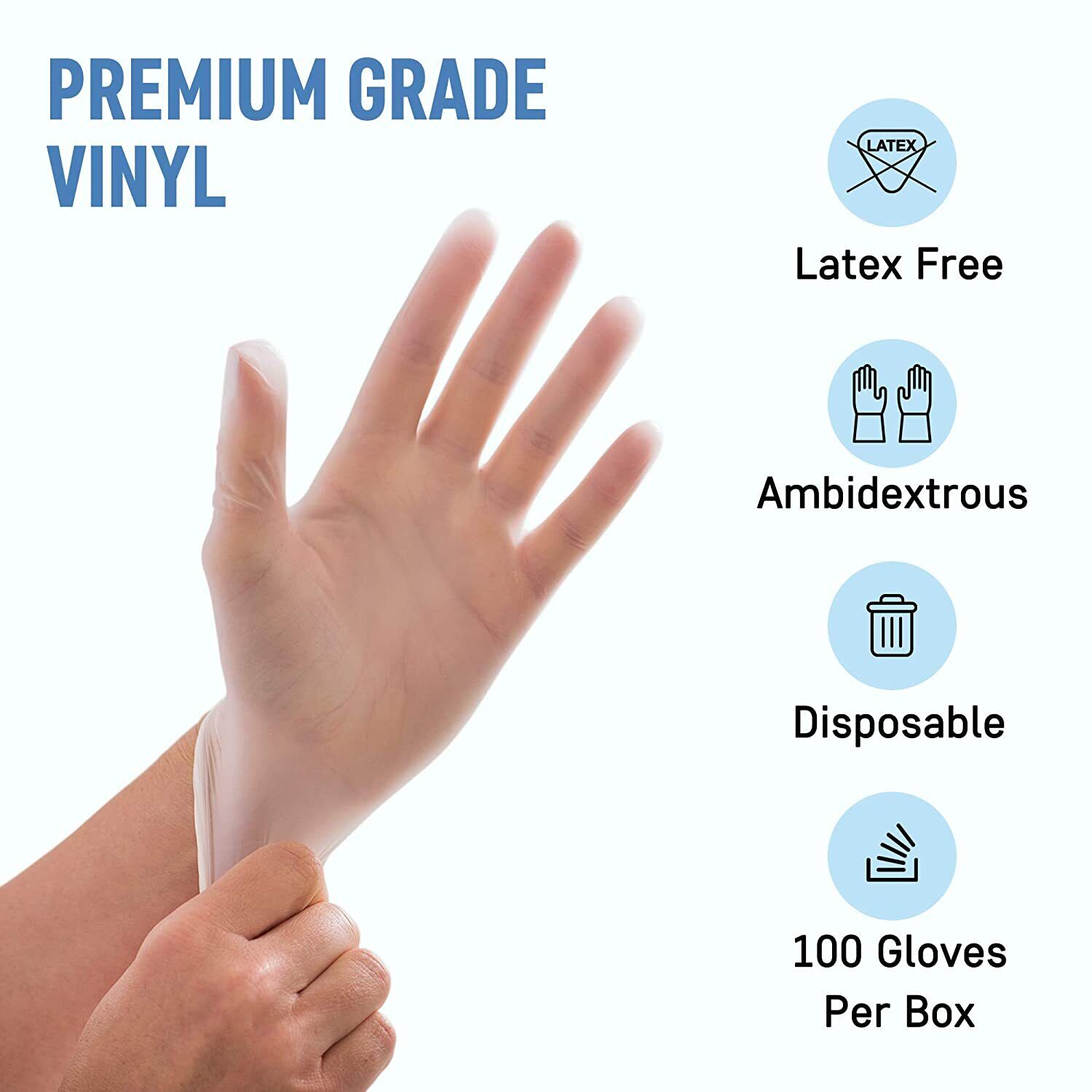 Disposabla Clear Vinyal Gloves Small