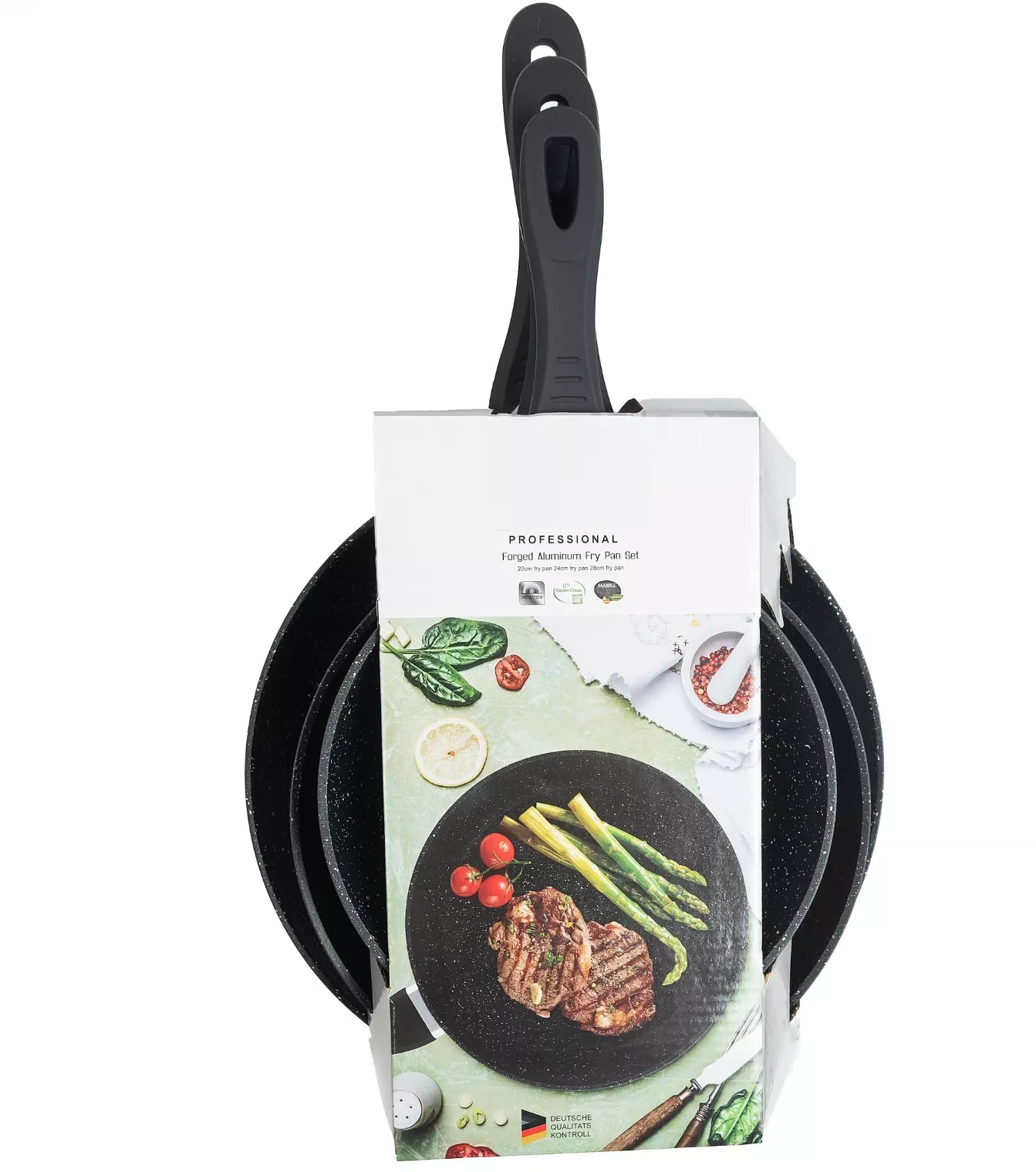 3PCS FRY PAN SET  20-24-28CM (INDUCTION)