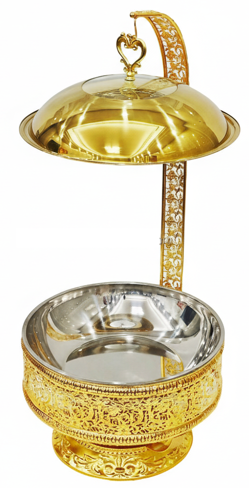 DESIGNER Buffet Dish 8L (GOLD GLASS LID)
