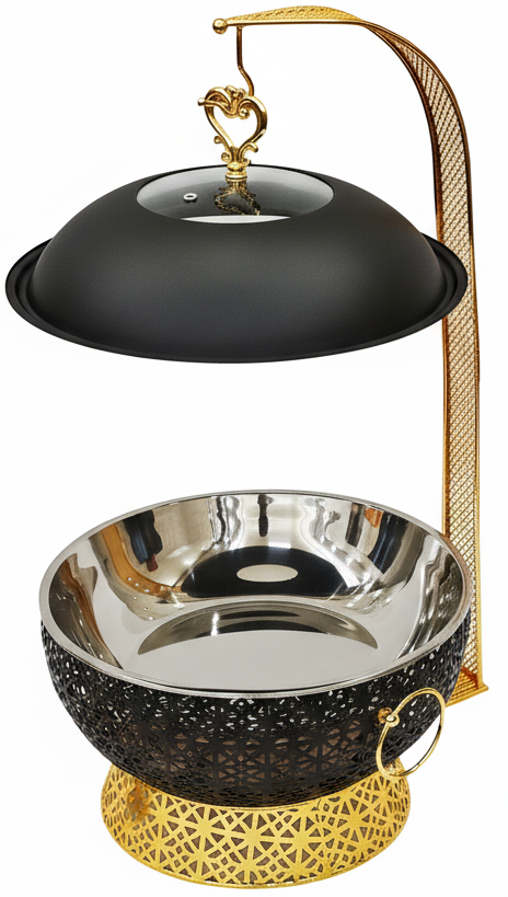 Buffet / Chaffing Dish Stainless Steel 9 Litre BLACK GOLD
