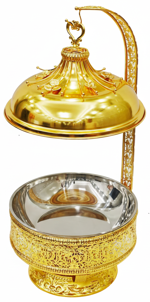 DESIGNER GOLD Buffet Dish 8L (Gold Flower)