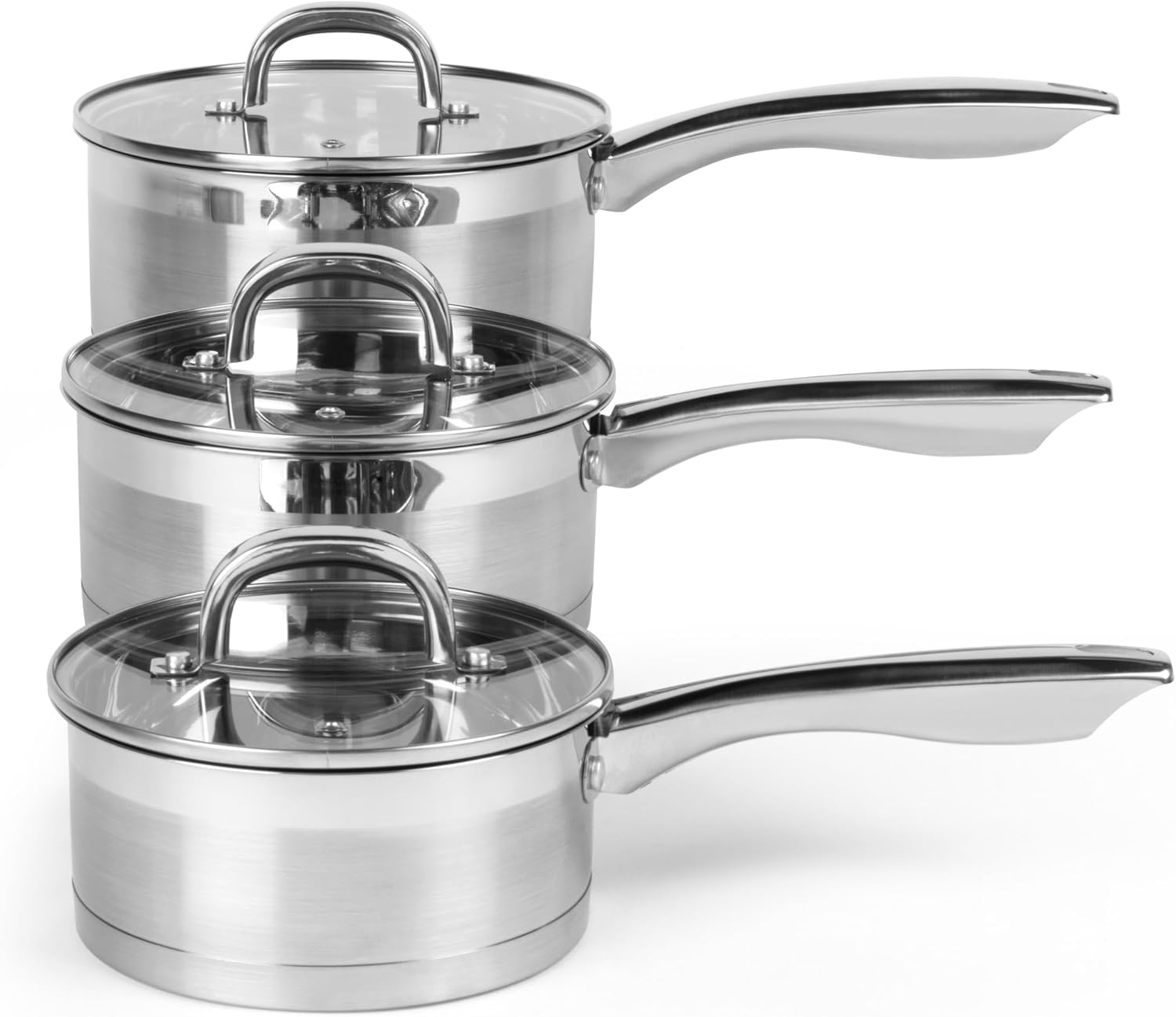 6PCS stainless steel saucepan set Glass lid
