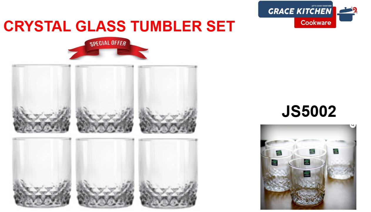 6 PCS CRYSTAL GLASS TUMBLER SET