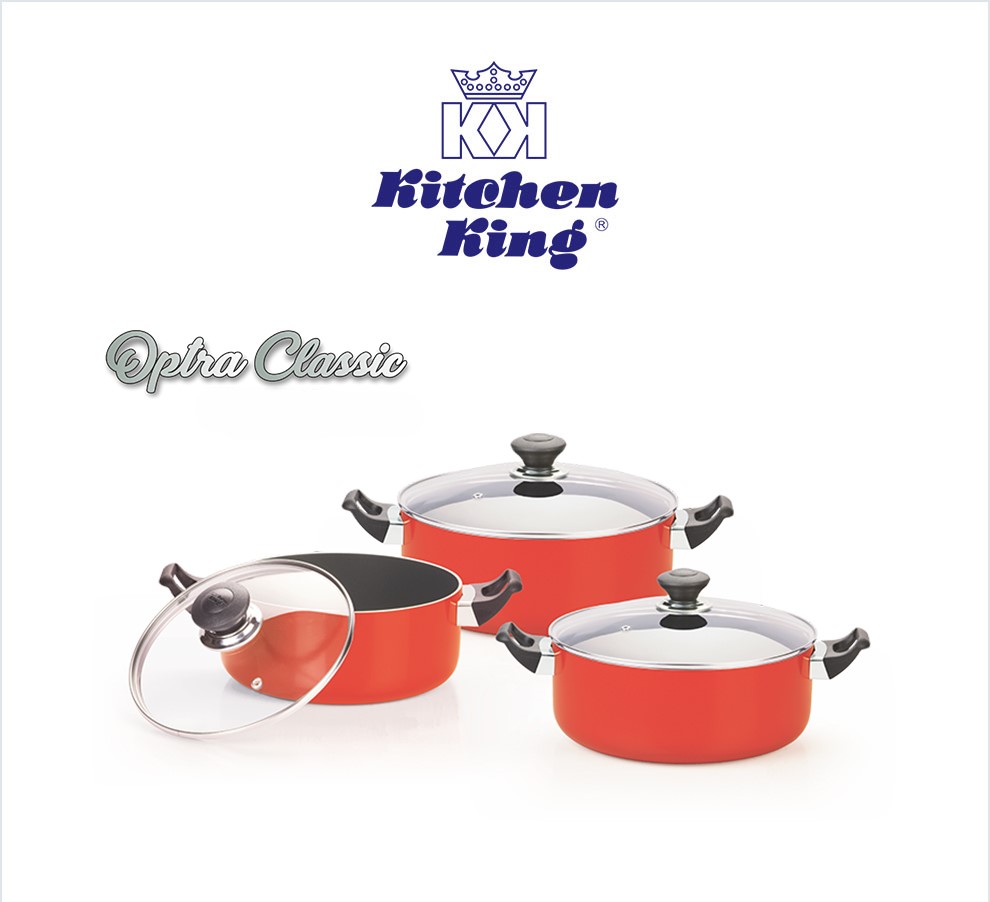 KK Optra Classic Wok Set Non-Stick (Induction) (20-22-26 CM)
