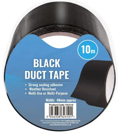 Black Duct Tape 10M x 48MM