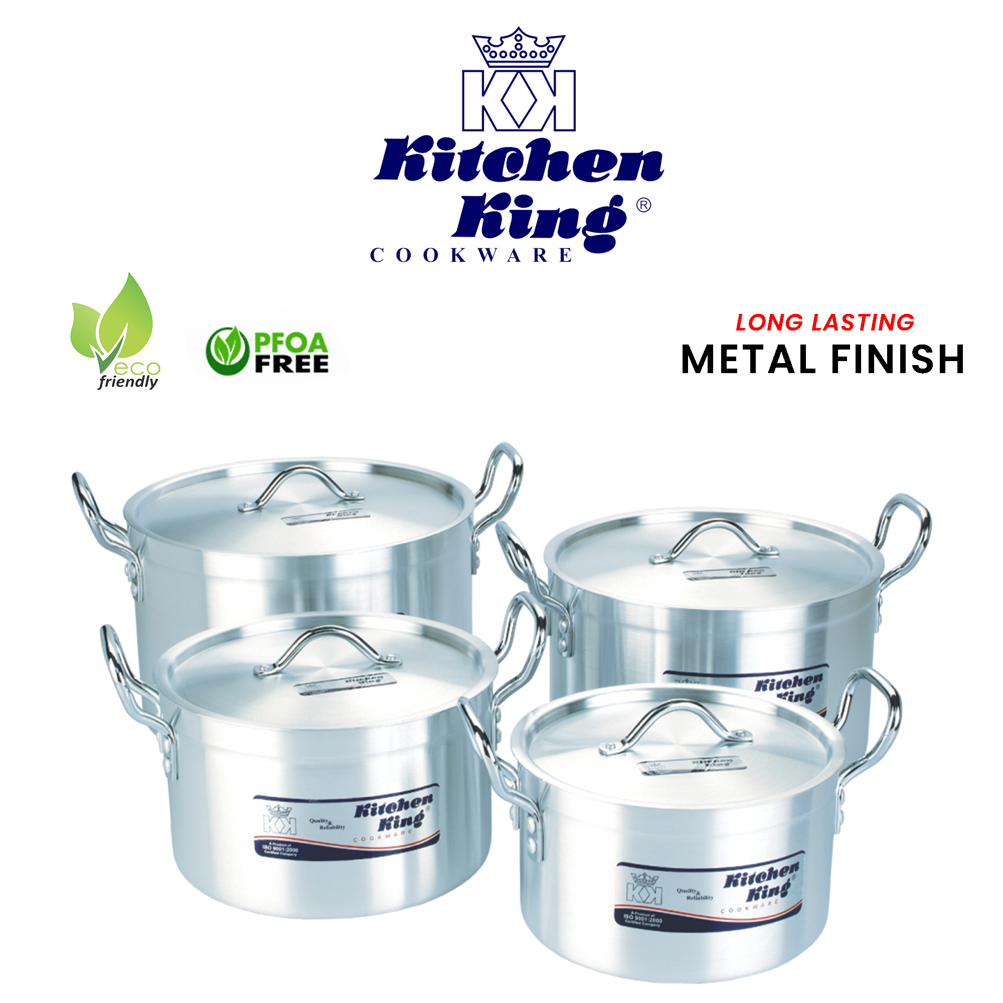 KK 4PCS Metal Finish King Chef  13x16"  (33-36-38-41 CM)